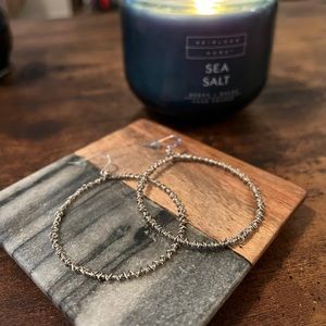 Dangling Silver Hoops